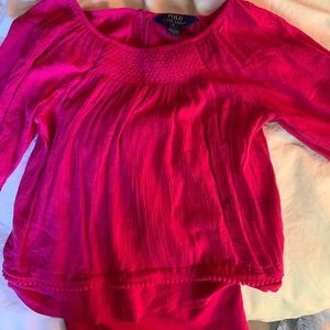 Polo Ralph Lauren hot pink embroidered shirt